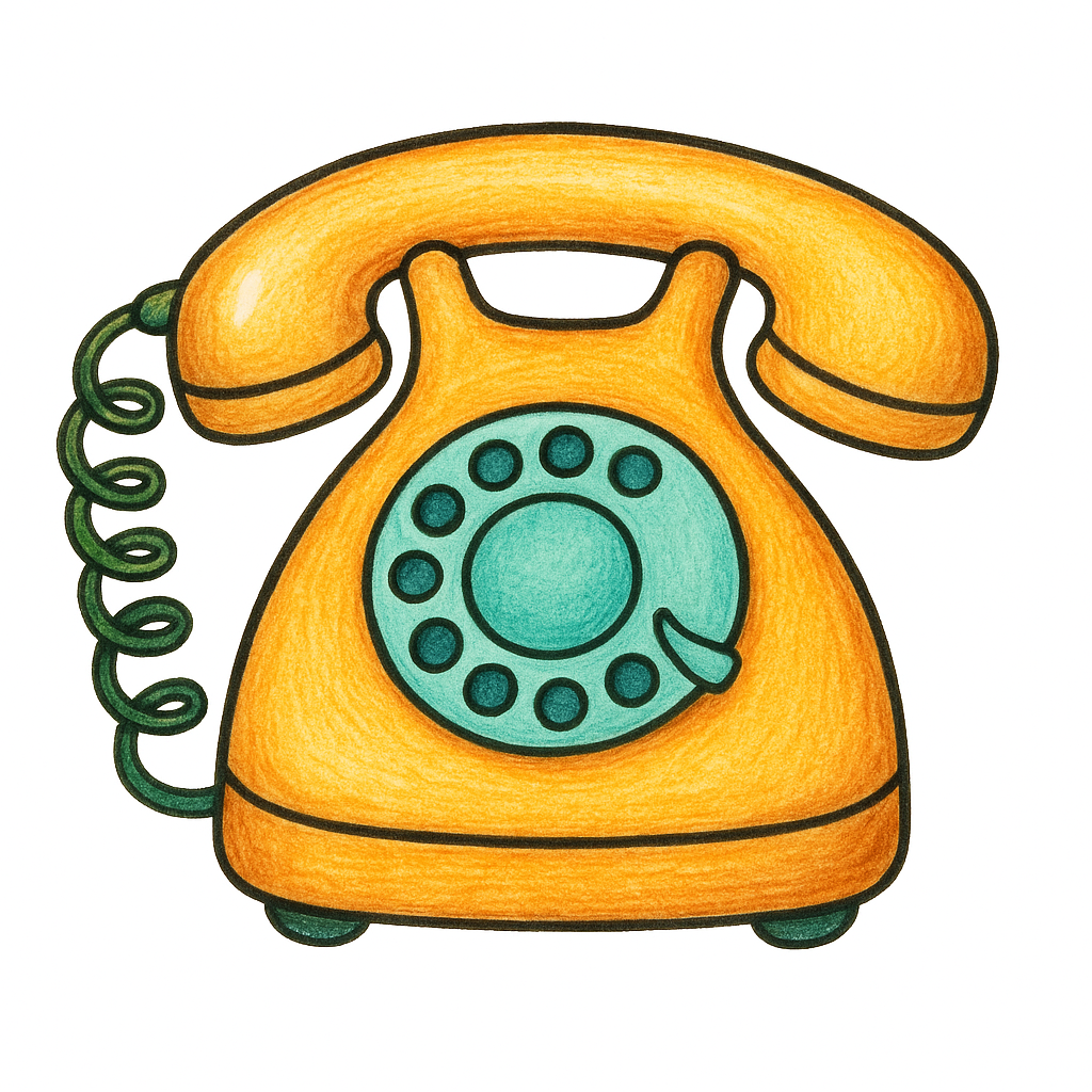 Dětská ilustrace telefonu